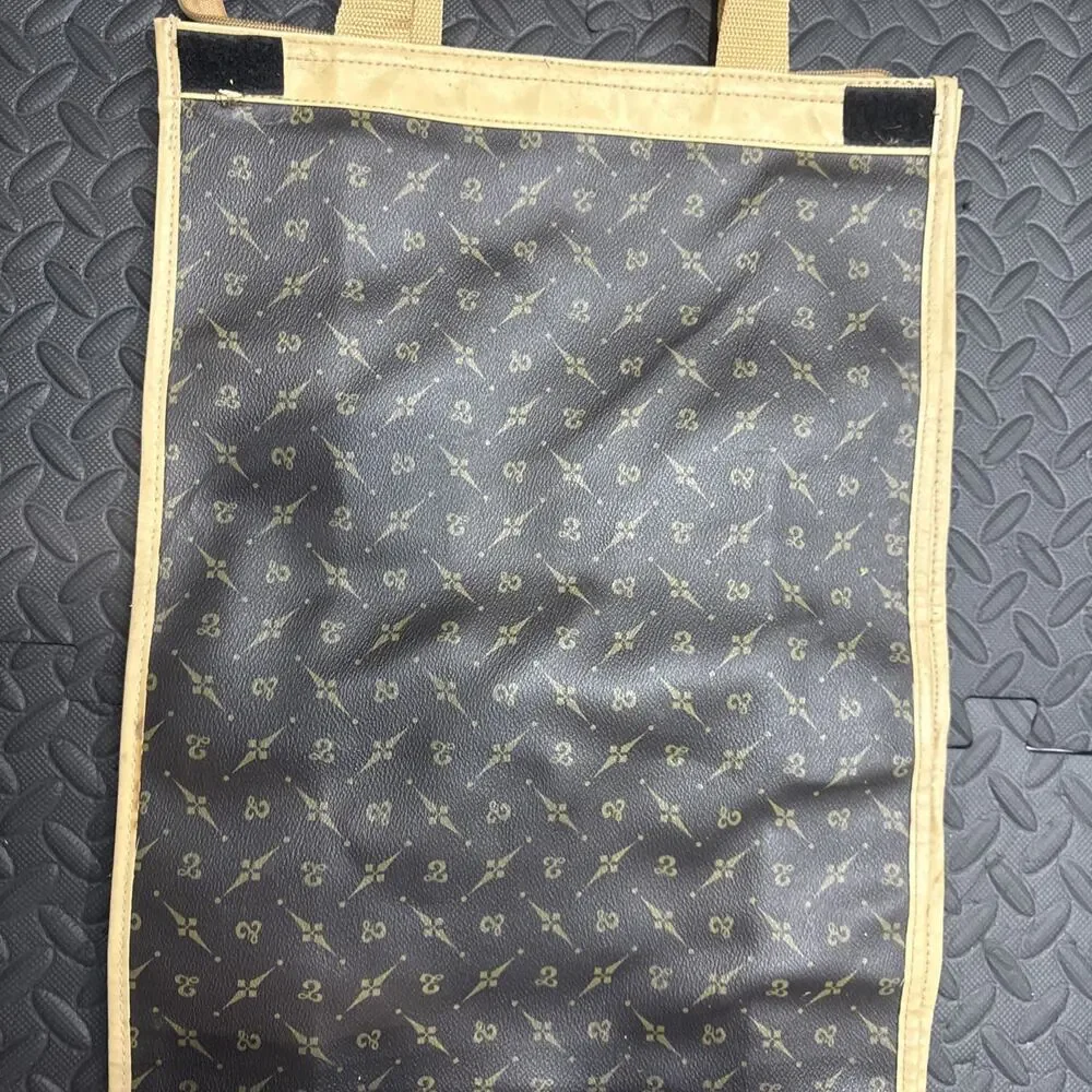 Vintage Monogrammed Folding Garment Bag/Cart w/Rolling Wheels 23” H